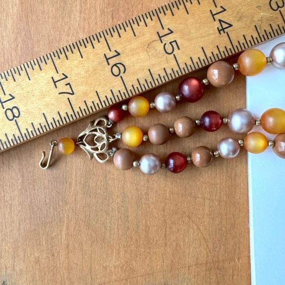 Moonglow 3-Strand Beaded Necklace Vintage 1960s Statement Choker - Picture 7 of 9